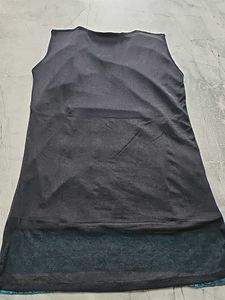 Girls Teal &amp; Black Lace Dress