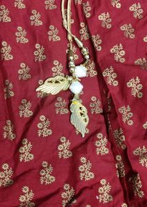Maroon Colour With Gold Colour Border Anarkali Kurta
