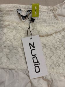 ZUDIO White Square Neck Sleeve Top (S)