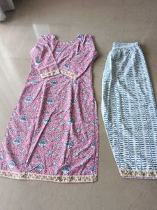 Boho Pink Floral Kurta Set