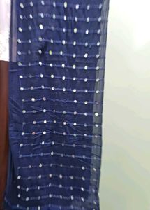 Embellished Navy Blue Dupatta