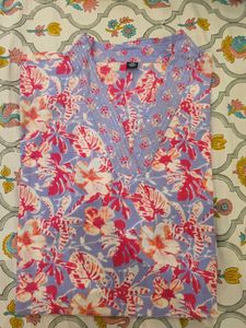 Floral Print Kurta with Sequins