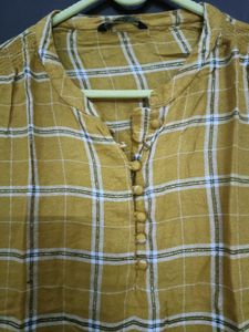 Mustard Plaid Top