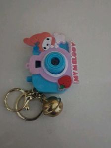 Cute My Melody Camera Keychain with Bell