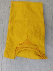 Vibrant Yellow Ethnic kurta with Beautiful patch w