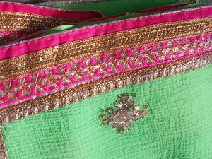 Beautiful Green Embroidered Saree
