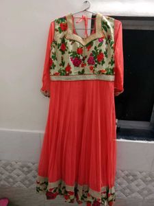Beautiful Coral Floral Gown