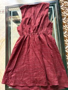 Chic Red Plaid Button-Up Dress