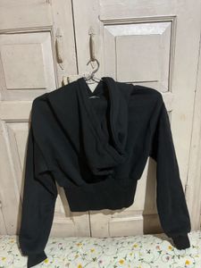 Black Cropped Hoodie