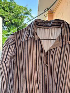 Chic Striped Button-Up Blouse