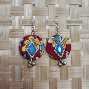 Boho Floral Fabric Earrings