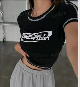Y2K "Active Vacation" Graphic Crop Top