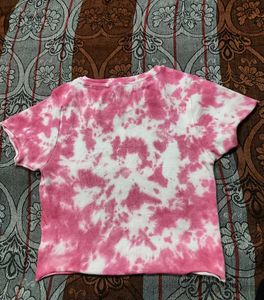 Pink Tie-Dye Cropped T-Shirt