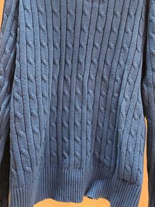 Alfred Dunner Blue Cable Knit Sweater