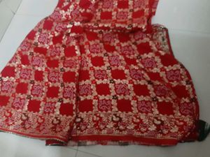 Beautiful Red Embroidered Saree