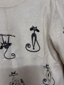 Cute Cat Print Sweater