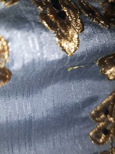 Elegant Light Blue Embroidered Maxi Dress