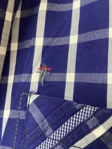 Blue Plaid Button-Down Shirt