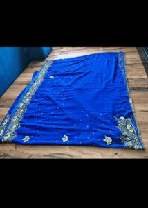 Royal Blue heavy handwork Saree
