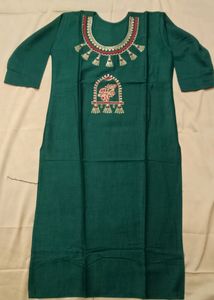 Women Fancy Embroidery Cotton Kurti