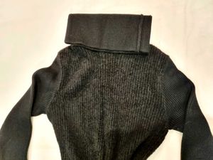 Chic Black &amp; Yellow Plaid Turtleneck Dress