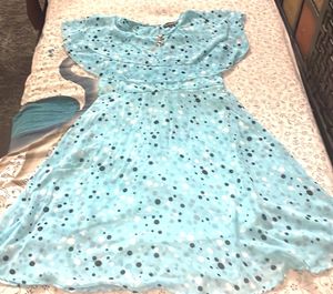 Cute Blue Polka Dot Dress