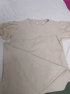 Women's Beige Puff Sleeve Maxi Dress