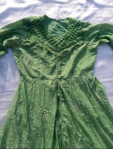 Green Printed Maxi kurta