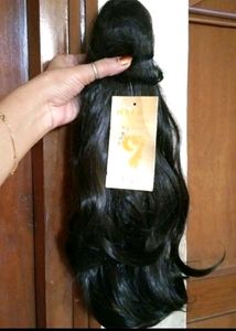 Black long Hair Wig attached Clutch