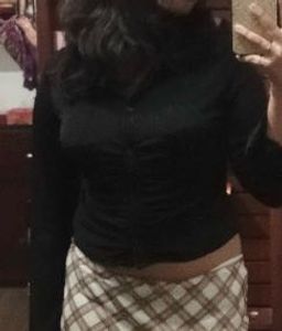 Chic Ruched Black Long Sleeve Top