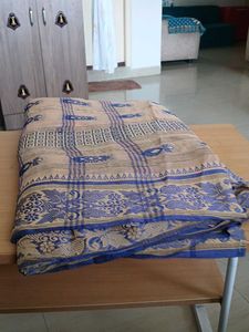 Elegant Beige &amp; Blue Saree