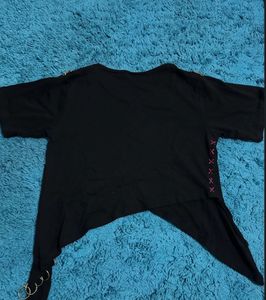 Unique Black Zipper Top