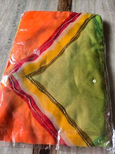 Vibrant Geometric Print Saree