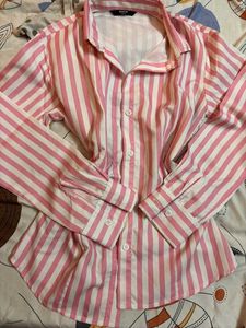 Pink &amp; White Striped Button-Up Shirt