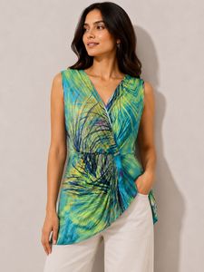 Vibrant Print Wrap Dress