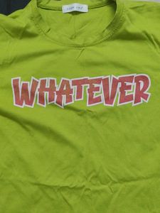 Lime Green "Whatever" Graphic T-Shirt