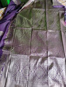 Elegant Purple Banarasi Silk Saree with Zari Work