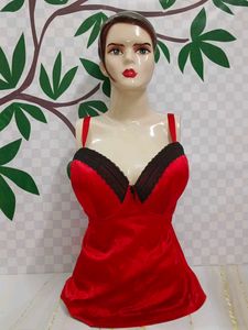 (499)Red & Black Lingerie Top