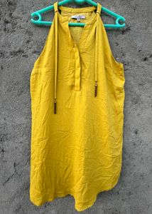 Mustard Yellow Halter Neck Dress