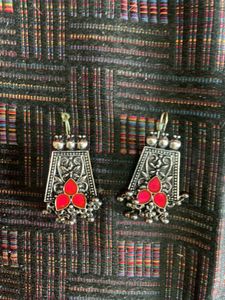 Red Tribal Earrings