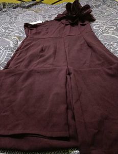 Maroon One-Shoulder Jumpsuit
