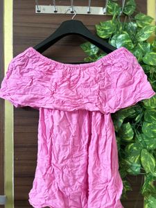Pink Off-Shoulder Top