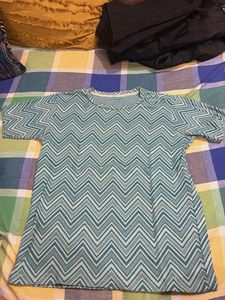 Blue Chevron Print T-Shirt