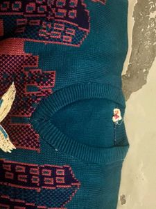 10. Vintage Cityscape &amp; Bird Knit Sweater