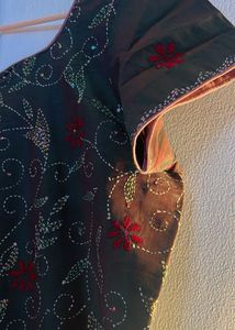 Embroidered Green Kurta