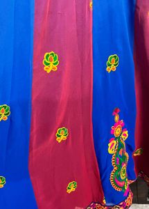 Beautiful Pink &amp; Blue Ethnic Gown