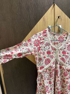 Floral Print Cotton Kurta