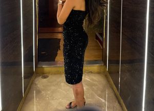 Sparkling Black Strapless Dress