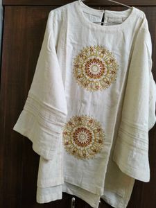 westside Embroidered Linen Kurti/top