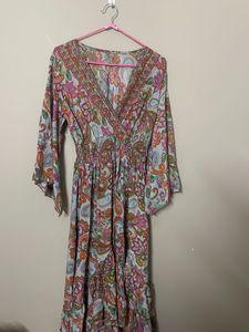 Boho Paisley Midi Dress